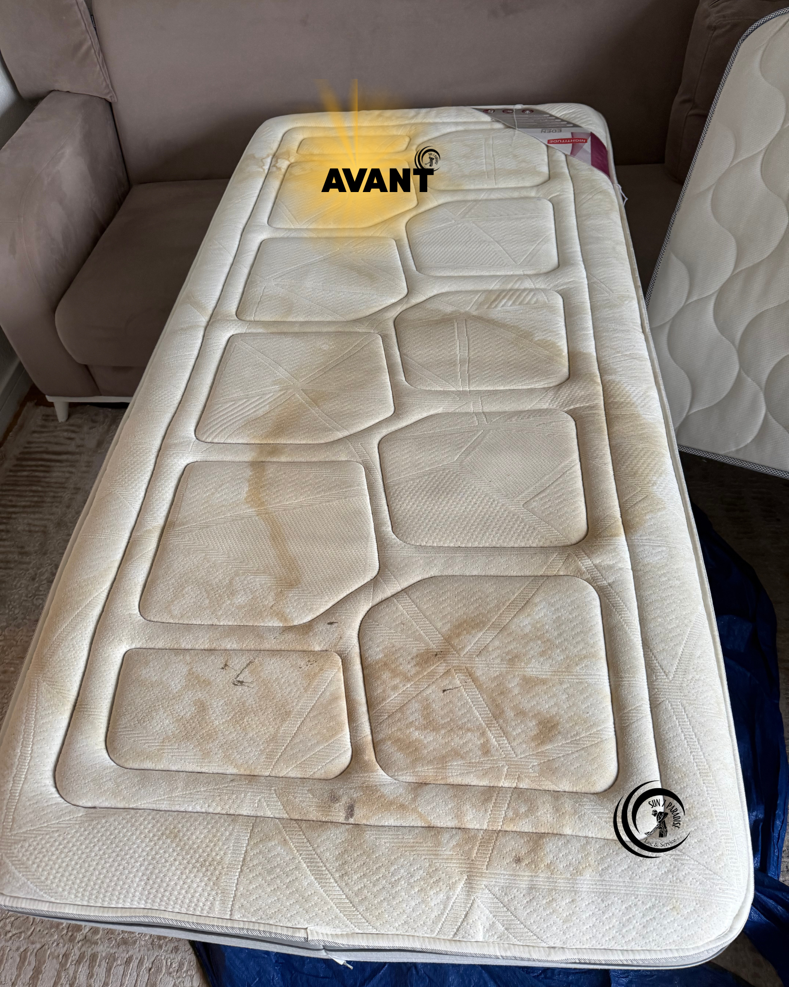 Matelas avant nettoyage à Cachan(94) avant intervention