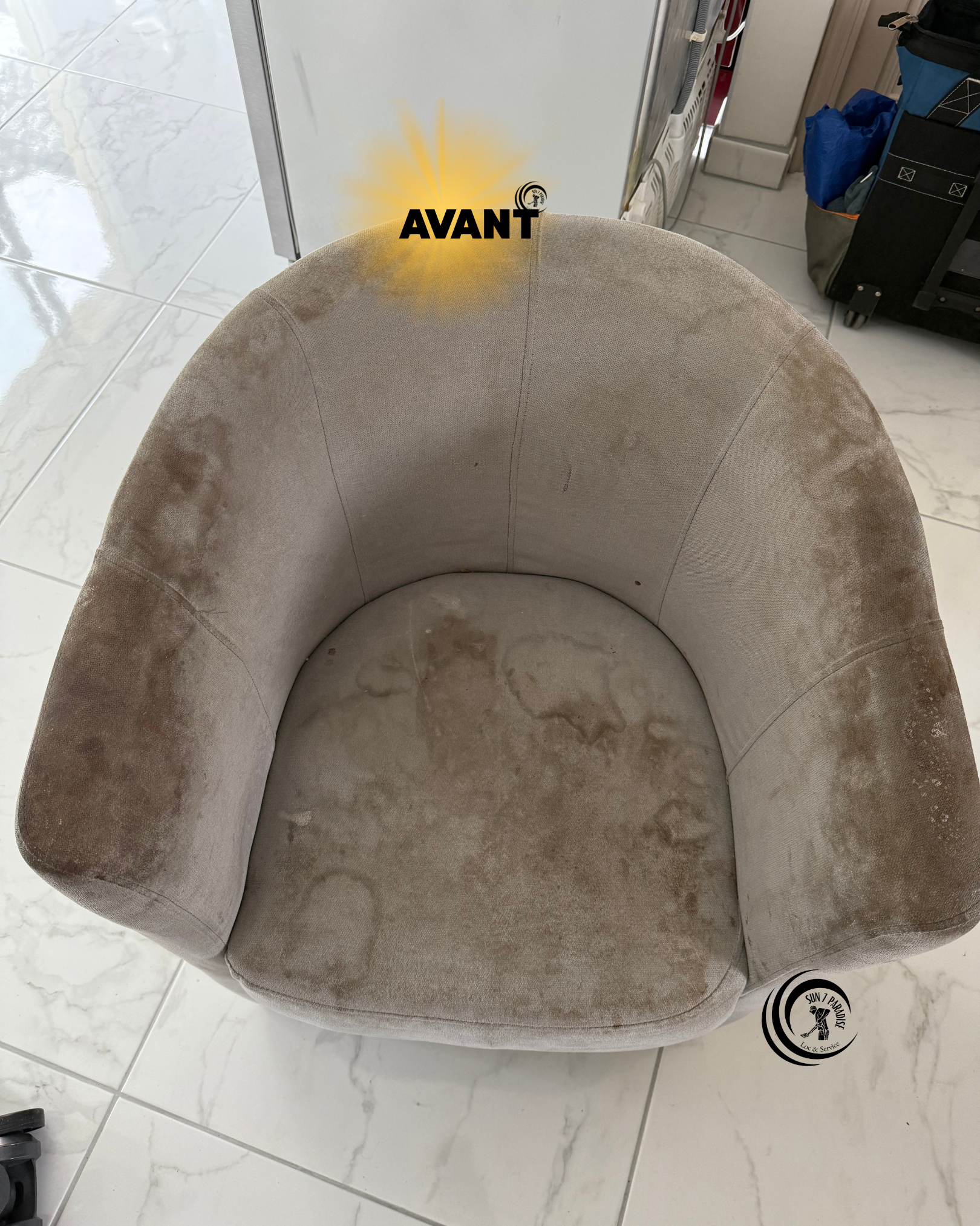 Avant Nettoyage professionnel fauteuil à domicile