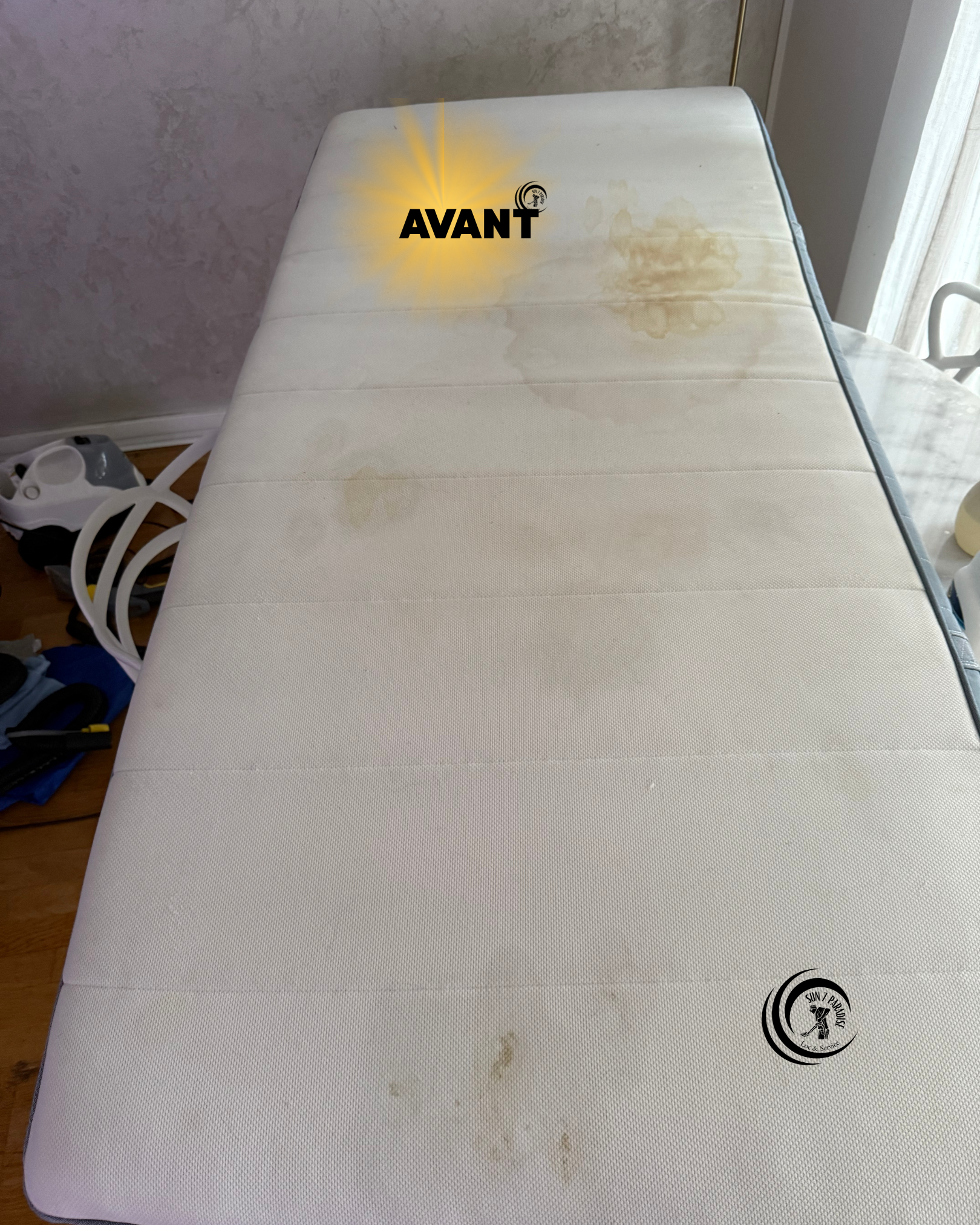 Matelas avant nettoyage à (94) avant intervention