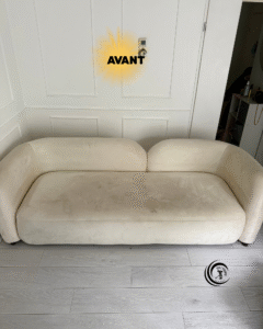 canapé sale avant nettoyage professionnel